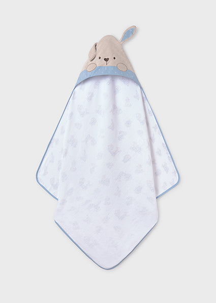 Πετσέτα με κουκούλα ζωάκι γαλάζιο