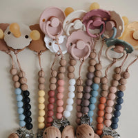 Silicone Pacifier Clip Stone