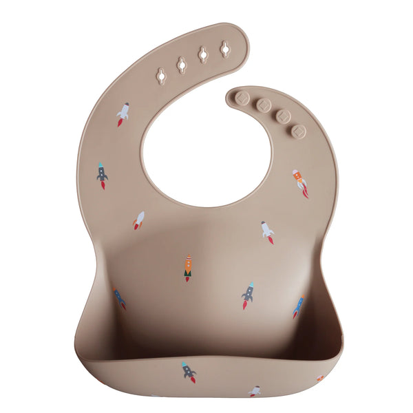 Silicone Baby Bib Rocket Ship