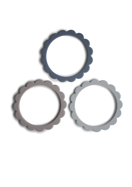 Flower Teether Bracelet Steel/Dove Gray/Stone