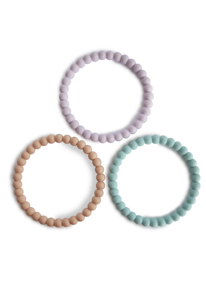 Pearl Teether Bracelet Lilac/Cyan/Soft Peach