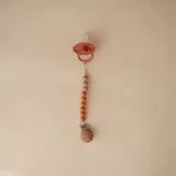 Silicone Pacifier Clip Red wood