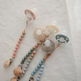 Silicone Pacifier Clip Stone