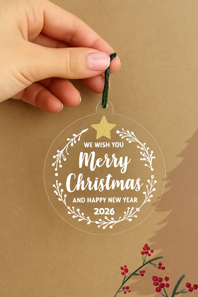 Acrylic Ornament – Merry Christmas 2026