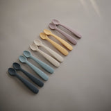 Mushie Silicone Feeding Spoons 2-Pack Powder Blue