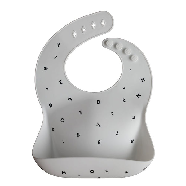 Mushie Silicone Bib White Letters