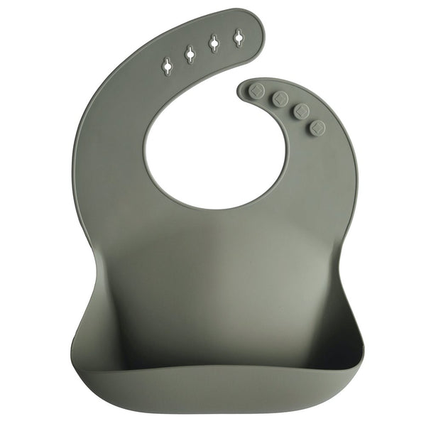 Mushie Silicone Bib Silver Sage